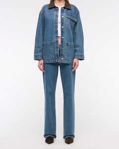 Premium Women <b>Denim</b> Bomber <b>Jacket</b> <b>Lightweight</b> Vintage Washed Oversized Street Style Autumn Winter Cotton Outerwear OEM ODM - Product Image 3