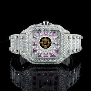 Luxury Iced Square Mens Quartz <b>Watch</b> Stainless Steel Hip Hop Fashion Analog <b>Diamond</b> Bust Wholesale Factory Lowest Price - Product Image 1