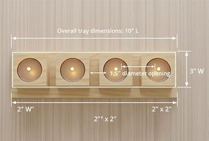 Handcrafted Wooden <b>Tealight</b> Candle <b>Holder</b> Set 4 Slot Rustic Tabletop Candle Stand Home Decor - Product Image 4