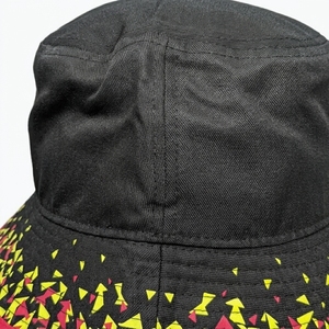 Sombrero de Pescador Negro Unisex al por Mayor con Patrón Geométrico Amarillo y Rojo, Sombrero Casual para Adultos de Primavera/Verano - Product Image 6