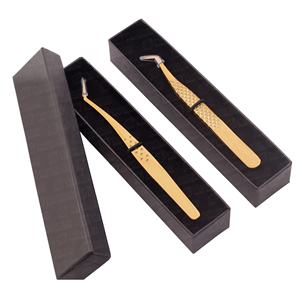 Pince à cils Diamond Grip Private Label Rose Extensions de cils en acier inoxydable 45 90 Degree Volume Tips Pointed Gold Tip - Product Image 6