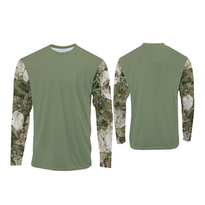 Manches longues unisexes 100 % polyester, respirantes, imprimées sur le devant, anti-UV UPF 50, imperméables et antibactériennes, pour la pêche, personnalisables OEM en usine - Product Image 1