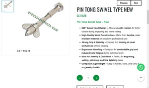 Pin Tong Swivel Type Jewelry Holding <b>Tool</b> 360 Degree Rotating Grip for <b>Engraving</b> Setting Hand <b>Tools</b> | Item No GS-1162B - Product Image 3