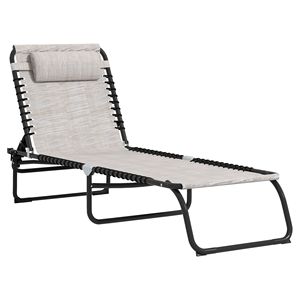 Chaise longue respirante extérieure de relaxation suprême Chaise de plage en maille inclinable pour le confort - Product Image 1