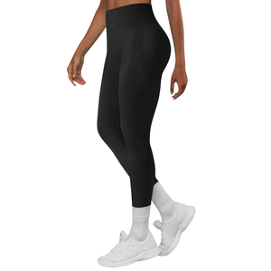 Custom Logo Mid Waist Elastic Waist Seamless Gym for <b>Booty</b> Lifting Workout Activewear Women Tights Yoga Leggings Simple - Product Image 2