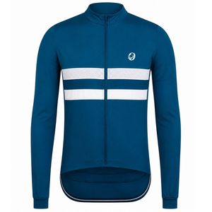 Maillot de cyclisme bleu marine à manches longues pour hommes et femmes, respirant, léger, pour la route, le VTT, l'entraînement - Product Image 1