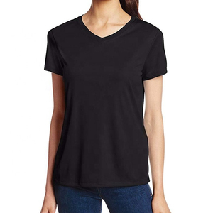 <b>Top</b> Quality Women Deep V Neck Plain T Shirts Ladies <b>High</b> Quality 100% Cotton V-neck T-shirts Best Printing for Women Shirts - Product Image 2