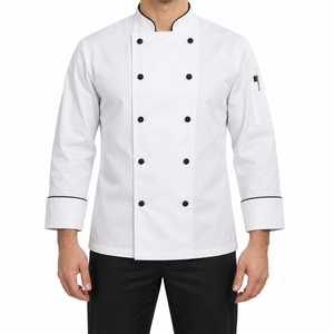 เสื้อเชฟผู้ชาย ชุดยูนิฟอร์มครัวมืออาชีพ ผ้าระบายอากาศ แขนยาว สวมใส่สบาย ทนทาน ชุดทำงาน รับผลิตตามแบบ (OEM) ขายส่ง - Product Image 1