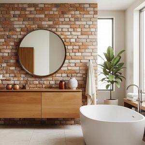 Round Shatterproof Matte <b>Black</b> Aluminium Frame Modern Bathroom Vanity Wall <b>Mirror</b> - Product Image 1