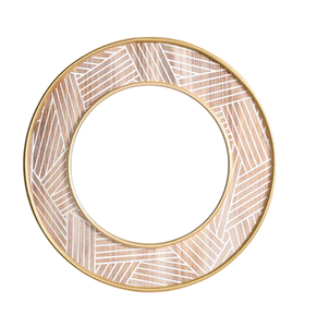 Espejo de pared de diseño de hojas doradas de lujo, espejo decorativo moderno con marco de metal para decoración del hogar al mejor precio - Product Image 1