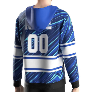 เสื้อฮู้ดทีมฮอกกี้น้ำแข็งขายส่ง บริการ OEM สีและโลโก้ตามสั่ง ผลิตจากโพลีเอสเตอร์ 100% ระบายอากาศได้ดี ป้องกันแบคทีเรีย - Product Image 2