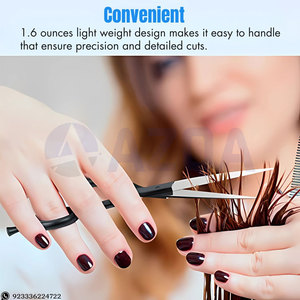 Premium Quality Stainless Steel Black Barber Hair Cutting Scissors with PU <b>Leather</b> <b>Pouch</b> Professional Salon Shears <b>Tool</b> - Product Image 2