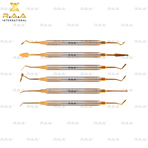 Juego de Instrumentos de Relleno Compuesto Recubiertos de Oro, 6 Piezas, Acero Inoxidable RAA-401 Clase I, Certificado CE, Calidad Premium - Product Image 5