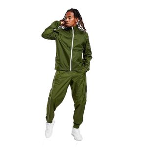 Survêtement homme en nylon réfléchissant pour l'automne, avec logo personnalisé, deux pièces, coupe-vent, veste et pantalon, léger, coupe-vent, respirant - Product Image 1