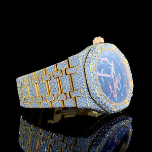 Meilleure Montre de Luxe Personnalisée avec Cadran Entièrement Sertie de Diamants Moissanite, Style Hip Hop, Nouvelle Collection Originale - Product Image 2