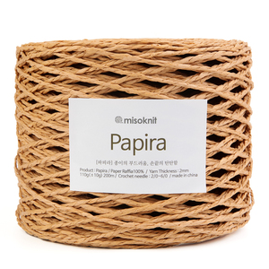 Hilo de Papel Rafia 100% Papira [Misoknit] 110g 200m, Ecológico, para Tejer a Mano y Manualidades - Product Image 1