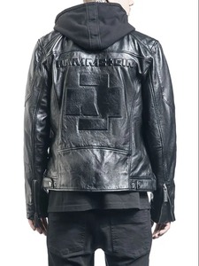 เสื้อแจ็คเก็ตหนังสีดำลายโลโก้ Rammstein - Product Image 4