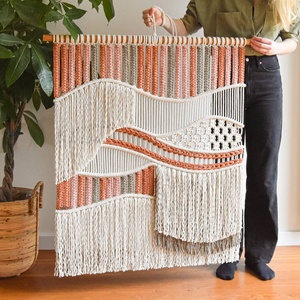 Thanh Lịch Bohemian Bông Tấm Thảm Tường Treo Handmade Dệt Kim Dệt Macrame Cho Phòng Ngủ Ấm Cúng & Phòng Khách Treo Tường Trang Trí Nội Thất - Product Image 6