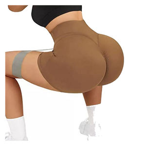 Shorts Deportivos de Cintura Alta para Mujer, 100% Algodón, Alta Elasticidad, Sin Costuras, para Gimnasio, Fitness, Running, Yoga, Ropa Deportiva - Product Image 1