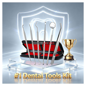 Herramientas Dentales, Palillos Dentales, Herramientas de Limpieza de Dientes, Higiene, 5 Piezas, Raspador de Dientes Ergonómico Manual de Acero Inoxidable Alemán Profesional - Product Image 2