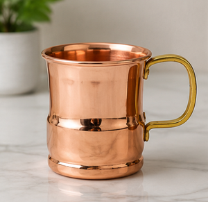Copper Mug With Gold Handle Vintage Drinkware Classic Barware Home Use Artisanal Traditional Barware Gift <b>Christmas</b> Present Cup - Product Image 4