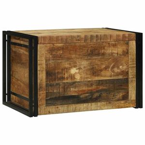 Caja de Almacenamiento Decorativa de Madera de Mango Rústica, 31.50 x 19.69 x 19.69 pulgadas - Product Image 3