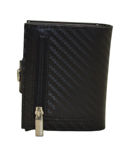 Minimalist Carbon Fiber <b>Card</b> <b>Holder</b> <b>Wallet</b> With Button Closure Black RFID Blocking Credit <b>Card</b> Case - Product Image 5
