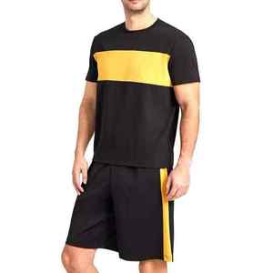 Ensemble de vêtements pour hommes GENERSA SPORTS, t-shirt à manches courtes à col rond imprimé, short à taille élastique, respirant, 100% coton, tissu en velours côtelé - Product Image 5