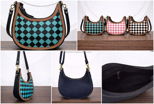 Hottest Sale Hand Tooled Carving Leather Handbag Sling <b>Bag</b> Gypsy <b>Boho</b> Shoulder Turquoise Colour Stylish Checks Design <b>Bags</b> - Product Image 3