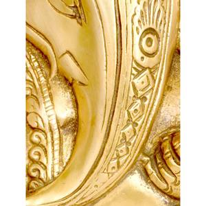 Statue murale Lord Ganesha de 8 pouces faite à la main Design plat en laiton pour les cadeaux Fabriqué en Inde - Product Image 1