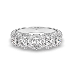 Anillo de Aniversario de Bodas de Oro Amarillo de 18K con Diamantes Naturales en Racimo, Corte Redondo, Multidiamantes, Joyería Fina de Lujo, Regalo para Mujer - Product Image 2