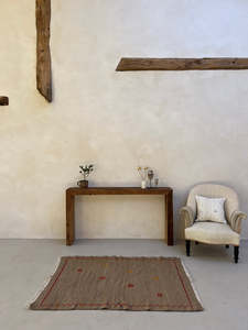 Mesa Consola Rústica de Roble, Madera Sólida, para Pasillo o Entrada, Mueble de Estilo Rústico, Decoración para el Hogar en Madera Natural Vintage - Product Image 1