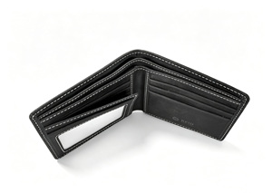 [In Stock] [Retail Price] Castello Men's Bi-fold <b>Wallet</b> RFID Short Genuine Leather Open Polyester Black Brown Light Brown - Product Image 3