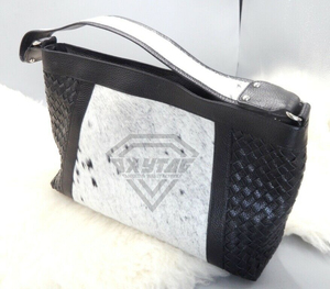 Premium Handcrafted Luxury Leather Handbag Woven Texture Cowhide Fur <b>Patchwork</b> Elegant Women Shoulder <b>Bag</b> Designer Tote - Product Image 5