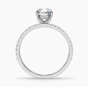 Round Cut Moissanite <b>Ring</b> 925 Sterling <b>Silver</b> White Gold Plated Engagement <b>Ring</b> Classic <b>Solitaire</b> Dainty Minimalist Promise <b>Ring</b> - Product Image 2
