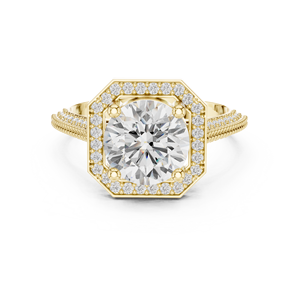 แหวนเพชร Zari 10K แหวนดีไซน์วัดอินเดียใต้ชุบทอง - Product Image 4