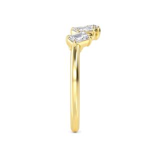 Bague en diamant de laboratoire, haute joaillerie, avec pierres latérales, halo est-ouest, super fantaisie, formes multiples (rond, pentagone), pour femme, or rose 9K - Product Image 5