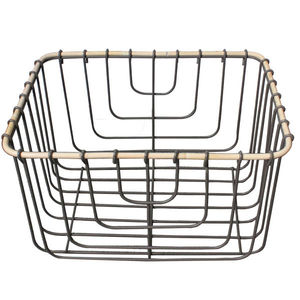 Wrought Iron Modern Rectangle Eco-Friendly Flower <b>Basket</b> with Handle Iron Wire Multifunction Storage <b>Shelf</b> Stand <b>for</b> Kitchen Use - Product Image 3
