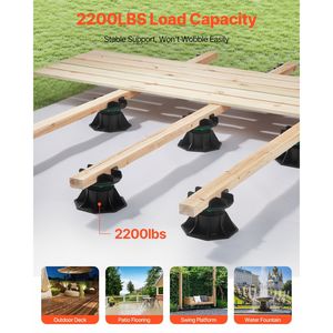 8 Pezzi Blocchi per Pavimentazione da Esterno, Capacità di Carico 997,90 kg (2200 libbre), Supporti in Plastica per Sollevamento Piastrelle 3,54-4,65 Pollici / 90-118 mm - Product Image 2