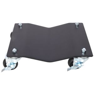 Set di 2 Carrelli Professionali in Acciaio per Auto, Capacità 2500 libbre, Pattini per Ruote Resistenti con Freni, Neri, per Spostamento Veicoli - Product Image 4