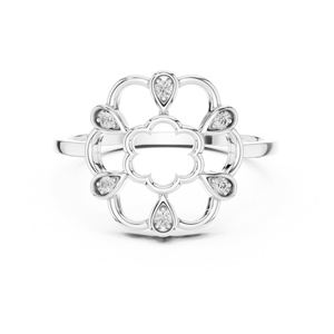 10K Moissanite and <b>CZ</b> <b>Ring</b> in Silver for Daily Wear - Product Image 3