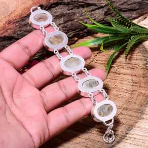 Bracelet en nacre serti de coquillages naturels, fait main, argent sterling 925, bijou élégant, cadeau pour elle - Product Image 4