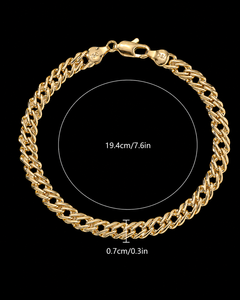 Pulsera de Moda Estilo Hip-Hop Cubano, Bañada en Oro de 18k, Cadena Unisex Hecha a Mano, Exportaciones Seaila, Certificada por Terceros - Product Image 2