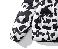 Blouson matelassé réversible imprimé léopard coupe-vent unisexe, col montant, fermeture éclair, manteau d'hiver décontracté standard, coupe droite