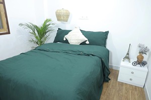 Modern 400TC Satin <b>Duvet</b> Cover <b>Set</b> Solid <b>Purple</b> Bedding 3 Pieces Machine Washable Home Use Woven Eco-Friendly - Product Image 3