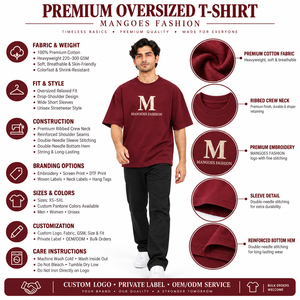 T-shirt Homme Oversize Style Sportif Confortable et Souple 100% Coton Respirant Qualité Supérieure Finition Élégante Personnalisable Vente en Gros - Product Image 6