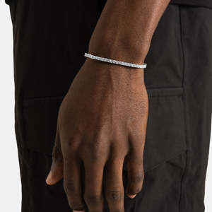 VVS1 Moissanite Tennis <b>Bracelet</b> 925 Sterling Silver Round Cut Diamond Look <b>Bracelet</b> for Men Women - Product Image 1