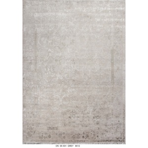 Hand Knotted Wool and Art Silk Distressed <b>Abstract</b> <b>Rug</b> Low Pile Fluffy Carpet for Luxury Living - Product Image 4