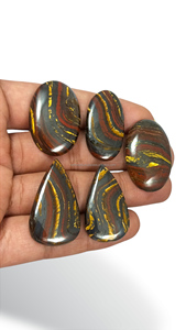 Piedras Preciosas Sueltas de Ojo de Tigre Hierro de Alta Calidad, Mezcla de Formas y Tamaños, Lote de Cabujones de Ojo de Tigre Hierro para Sanación Energética, Disponible para la Venta - Product Image 6
