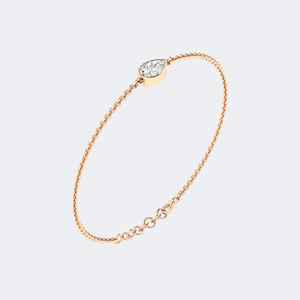 Bracelet à maillons en or 14K jaune, blanc et rose, avec diamant de laboratoire taille poire serti clos, 0,70 carats au total, brillant DEF, forme goutte d'eau - Product Image 1